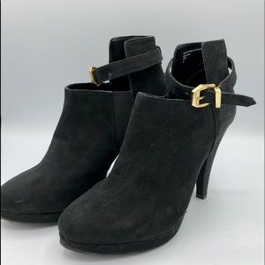 Diba black Suede Bootie Heels